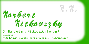 norbert nitkovszky business card